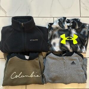 Set/Bundle of 4 boys sized 4&5 hoodie, 2 jackets, zip up fleece
